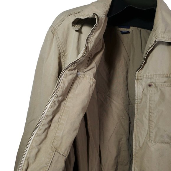 Gap Khaki Shacket Overshirt Full-Zip Breast Pocket Work Utility Lumberjack - Picture 2 of 6